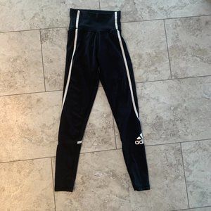Adidas black Climalite leggings white stripe size XS